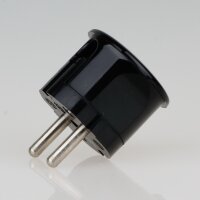 Schutzkontakt-Stecker Winkelstecker schwarz – 250V/16A – mit Schraubkontakten und Zugentlastung, Kaiser