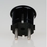 Schutzkontakt-Stecker Winkelstecker schwarz – 250V/16A – mit Schraubkontakten und Zugentlastung, Kaiser