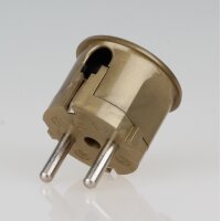 Schutzkontakt-Stecker Winkelstecker gold – 250V/16A – mit Schraubkontakten und Zugentlastung, Kaiser