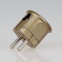 Schutzkontakt-Stecker Winkelstecker gold – 250V/16A – mit Schraubkontakten und Zugentlastung, Kaiser