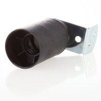 E14 Thermoplast-Lampenfassung schwarz ohne Außengewinde mit Metall-Winkel