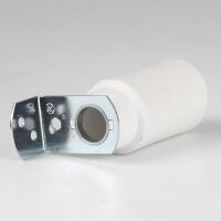 E14 Thermoplast-Lampenfassung weiß ohne Außengewinde mit Metall-Winkel