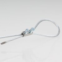 Stahlseil-Halter / Drahtseilhalter – Lüsterklemmeneinsatz 5×10 mm, vernickelt, mit Schrauben