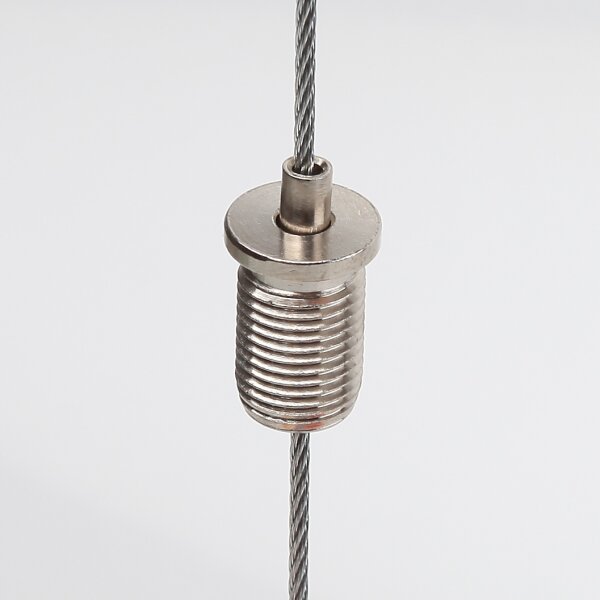 M10x1x15 mm Außengewinde Messing Seilstopper mit Bund, vernickelt, 12x17 mm