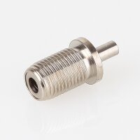 M10x1x15 mm Außengewinde Messing Seilstopper mit Bund, vernickelt, 12x17 mm