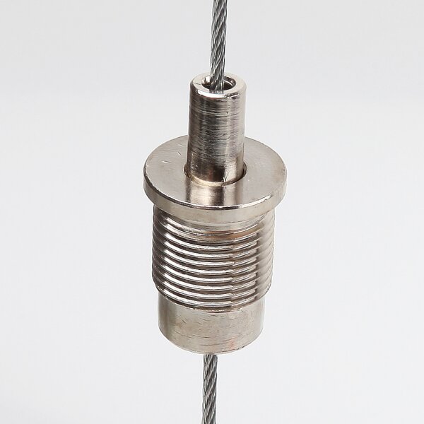 M13x1x12 mm Außengewinde Messing Seilstopper mit Bund, vernickelt, 15x20 mm