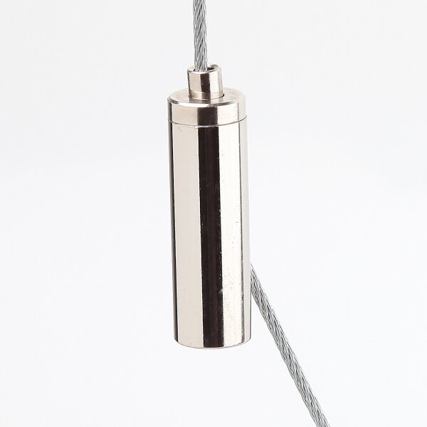 M6 Innengewinde Messing Seilstopper mit seitlichem Ausgang, vernickelt, 9x29 mm