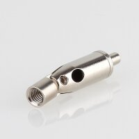 M5x4 mm Innengewinde Messing Seilstopper mit seitlichem Ausgang und Gelenk, vernickelt, 9x32 mm