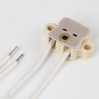 12V Niedervolt Halogenfassung eckig, für G4/GX5,3/GY6,35, mit 13 cm Silikonleitung