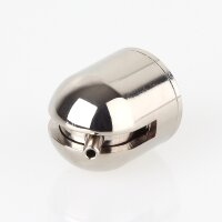 M6 Befestigungsgewinde Messing Seilstopper für 180° Schrägaufhängung, vernickelt, Ø 24 mm