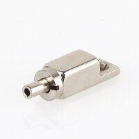 Messing Seilstopper 4-Kant 9x9x25 mm mit seitlicher Befestigungsbohrung 3 mm, vernickelt