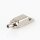 Messing Seilstopper 4-Kant 9x9x25 mm mit seitlicher Befestigungsbohrung 3 mm, vernickelt