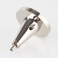 Messing Seilstopper mit seitlichem Ausgang, konisch, Deckenbefestigung, vernickelt, Ø 20 mm