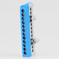 Neutralleiter-Klemme Verteilerklemme Blau 12-polig...