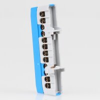Neutralleiter-Klemme Verteilerklemme Blau 12-polig – für Hutschienenmontage