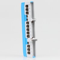 Neutralleiter-Klemme Verteilerklemme Blau 15-polig – für Hutschienenmontage