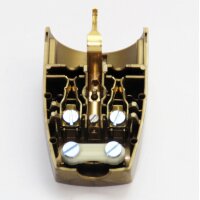 Schutzkontakt-Kupplung gold – 250V/16A – mit Schraubkontakten und Zugentlastung