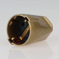 Schutzkontakt-Kupplung gold – 250V/16A – mit Schraubkontakten und Zugentlastung