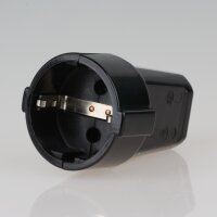 Schutzkontakt-Kupplung schwarz – 250V/16A Bakelit-Optik – mit Schraubkontakten und Zugentlastung, Kaiser