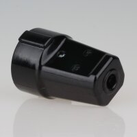 Schutzkontakt-Kupplung schwarz – 250V/16A Bakelit-Optik – mit Schraubkontakten und Zugentlastung, Kaiser
