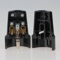 Schutzkontakt-Kupplung schwarz – 250V/16A Bakelit-Optik – mit Schraubkontakten und Zugentlastung, Kaiser