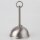 Lampen Baldachin Metall edelstahloptik 80x39 mm Kugelform mit Pendelrohr und Leuchtenaufhänger