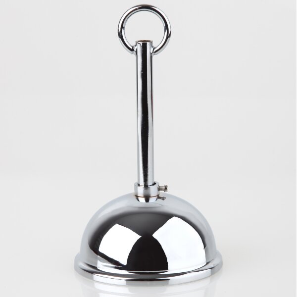 Lampen Baldachin Metall verchromt 80x39 mm Kugelform mit Pendelrohr und Leuchtenaufhänger