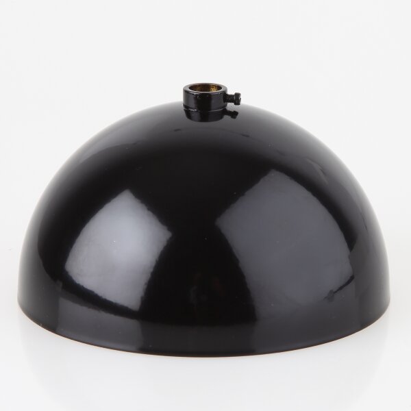 Lampen Baldachin Metall schwarz lackiert 120x62 mm große Kugelform mit Stellring für 10 mm Pendelrohr