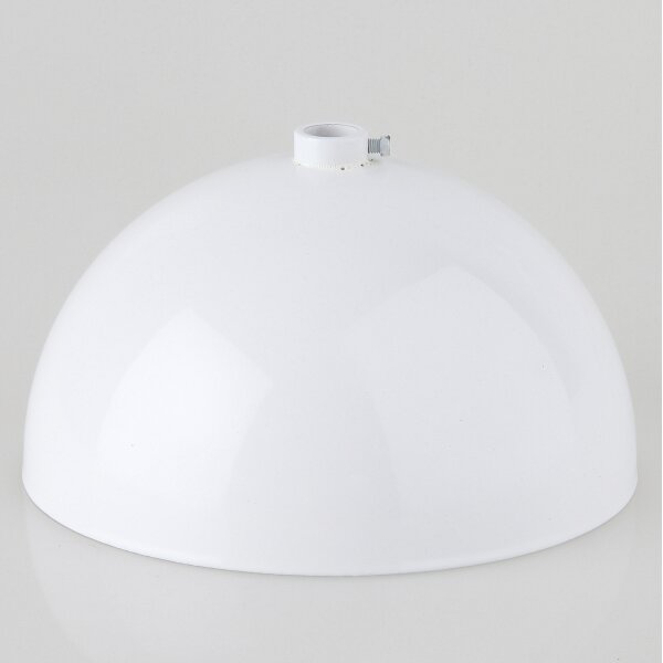 Lampen Baldachin Metall weiß lackiert 120 x62 mm große Kugelform mit Stellring für 10 mm Pendelrohr