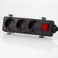 Tischsteckdosen Metall Halteklammer-Set 4 Stück Breite ab 45 mm