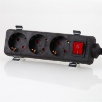 Tischsteckdosen Metall Halteklammer-Set 4 Stück Breite ab 45 mm