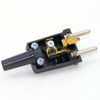 Schutzkontakt-Stecker schwarz mit Knickschutztülle – 250V/16A – aus schlagfestem Thermoplast, Kaiser