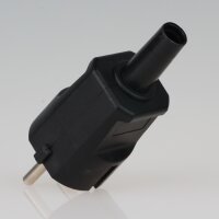Schutzkontakt-Stecker schwarz mit Knickschutztülle – 250V/16A – aus schlagfestem Thermoplast, Kaiser