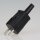 Schutzkontakt-Stecker schwarz mit Knickschutztülle – 250V/16A – aus schlagfestem Thermoplast, Kaiser
