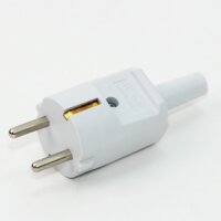 Schutzkontakt-Stecker grau mit Knickschutztülle...