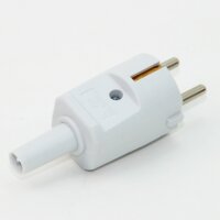 Schutzkontakt-Stecker grau mit Knickschutztülle...