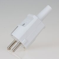 Schutzkontakt-Stecker grau mit Knickschutztülle – 250V/16A – aus schlagfestem Thermoplast, Kaiser