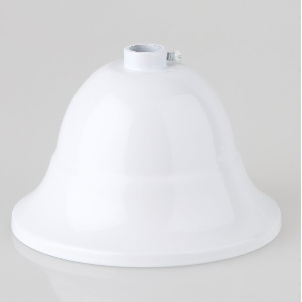 Lampen Baldachin – Metall weiß, Flämische Tulpenform Ø 90 mm × H 61 mm, für 10er Pendelrohr