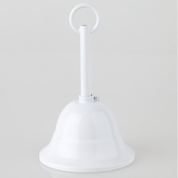 Lampen Baldachin – Metall weiß, Tulpenform Ø 90 mm × H 61 mm, mit Leuchtenaufhängung für 10er Pendelrohr