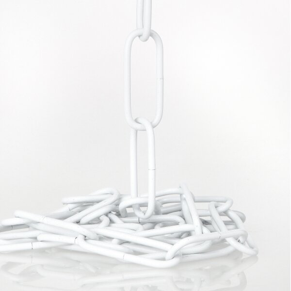 Lampen Metall-Kette 2,8 mm 16x39 | Weiß lackiert | Zum Aufhängen schwerer Lampen & Kronleuchter | Belastbar bis 12 kg - Meterware