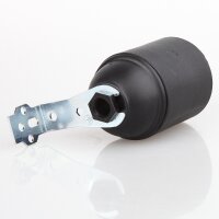 E27 Kunststoff Fassung schwarz ohne Außengewinde M10x1 IG 250V/4A mit Metallwinkel