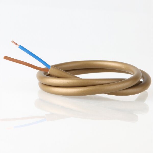 PVC-Lampenkabel gold 2-adrig 2x0,75 mm² H03VV-F – Meterware