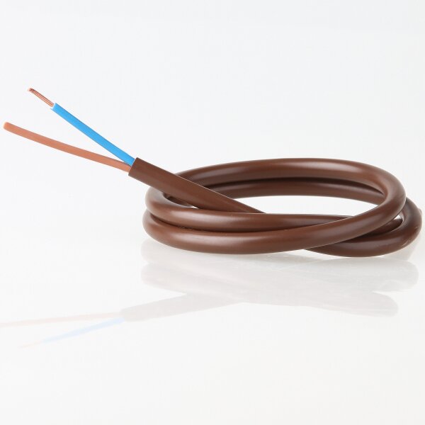 PVC-Lampenkabel braun 2-adrig 2x0,75 mm² H03VV-F – Meterware