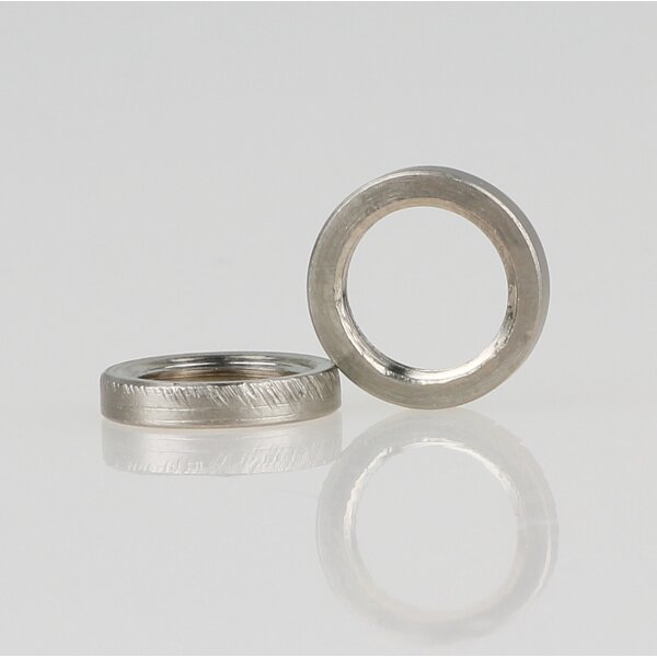 M10x1 Rundmutter – 13x2,5 mm, Metall Nickel matt / Edelstahloptik