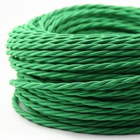 Textilkabel kiwi-grün 3 adrig 3x0,75 gedreht doppelt...