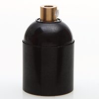 E27 Bakelit Glattmantel Lampenfassung schwarz mit...