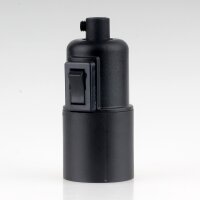 E27 Glattmantel Lampenfassung schwarz mit Wippschalter...