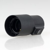 E27 Glattmantel Lampenfassung schwarz mit Wippschalter und Zugentlastung Kunststoff schwarz