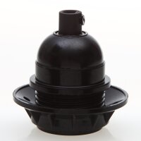 E27 Bakelit Lampenfassung schwarz mit Teilgewindemantel,...