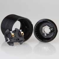 E27 Bakelit Lampenfassung schwarz mit Außengewinde und Zugentlaster Kunststoff schwarz